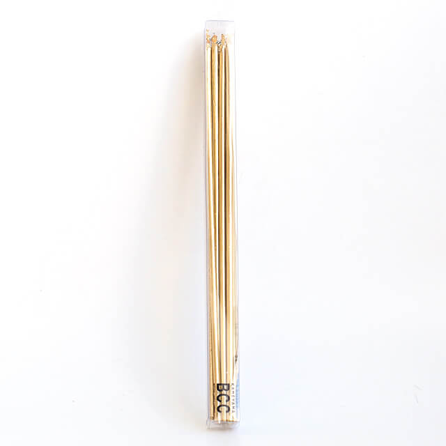 《カメヤマ》18ｃｍスリムキャンドル　ゴールド【10本入】