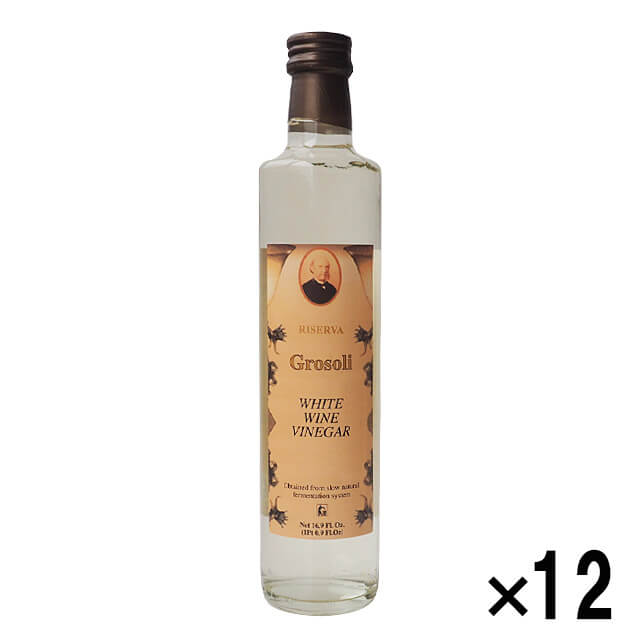 ■ケース販売■《アドリアーノ・グロソリ》イタリアンワインヴィネガー白～リゼルヴァ～【500ml×12本】